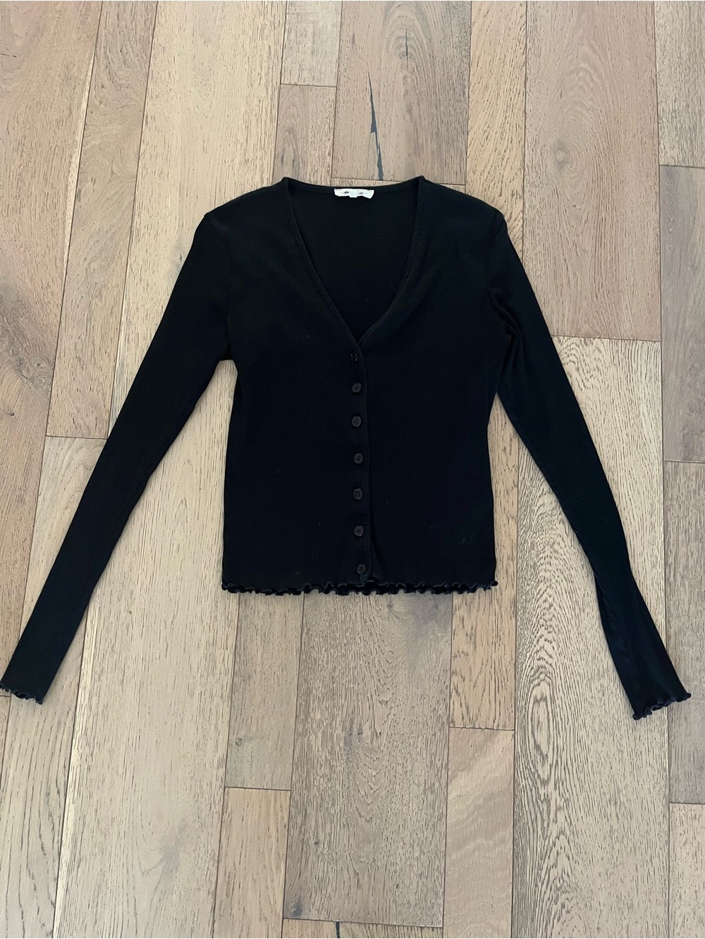 Madewell black Lettuce-Hem V-Neck Cardigan